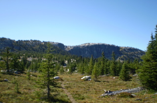 Part way to Little White Mtn peak across alpine 2009-09.